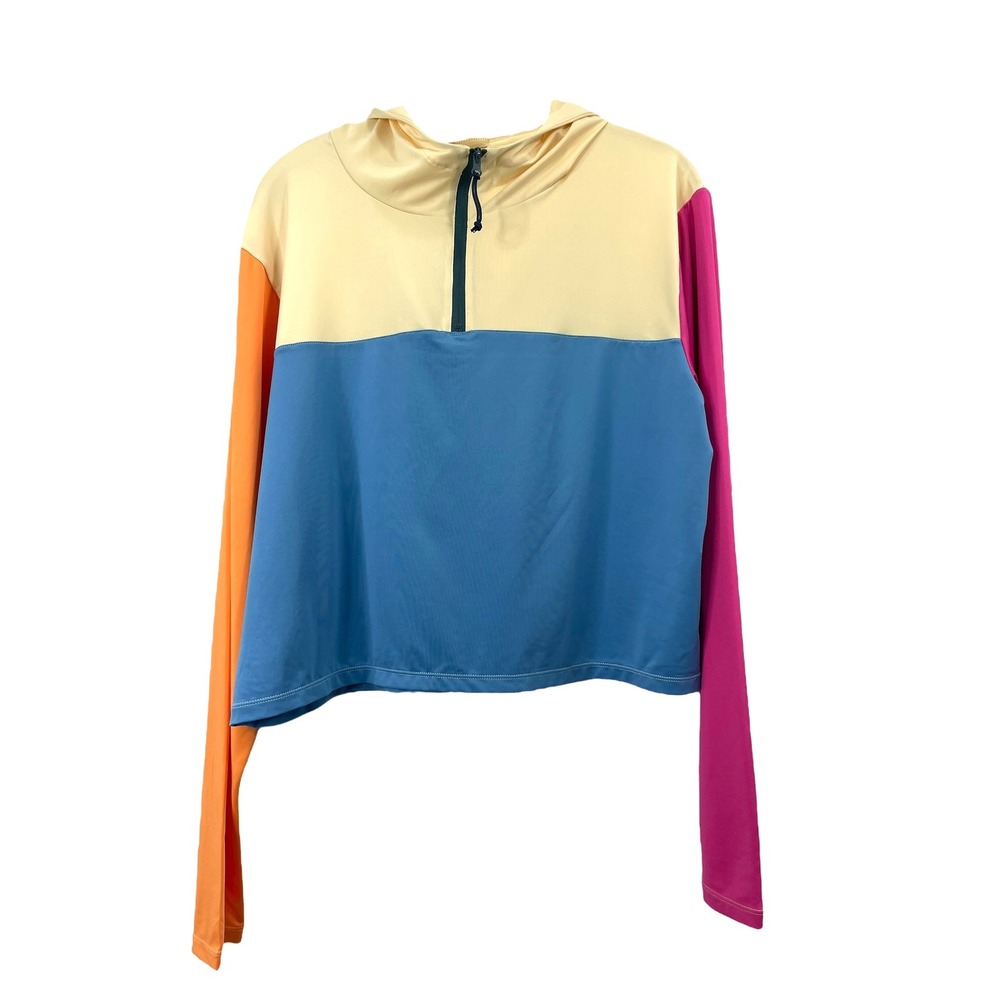 Nani active Quarter-Zip Hooded Long Sleeve Sunshade Top Size M Colorblock